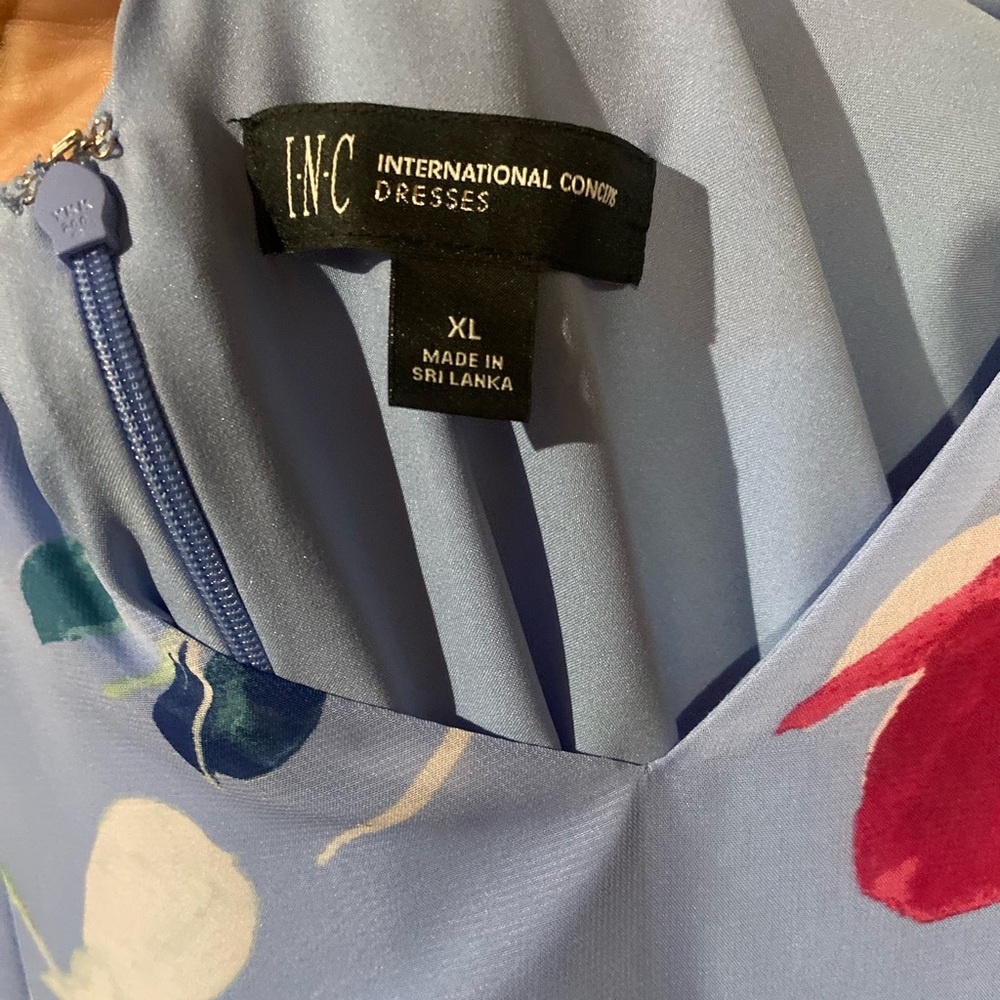 INC International Concepts Sky Blue Floral Dress XL NWT - Picture 5 of 7